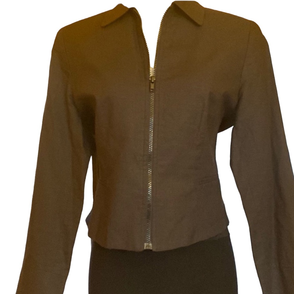 Francess & Rita linen/silk zip up lightweight vintage jacket